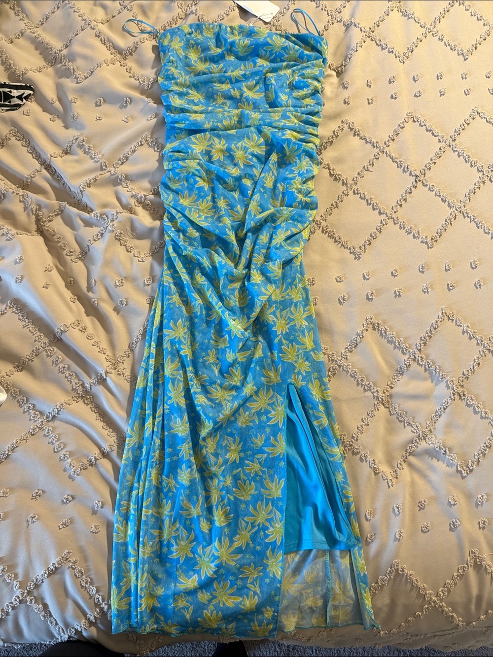 Sadie and Sage Blue & Yellow Floral Maxi Dress